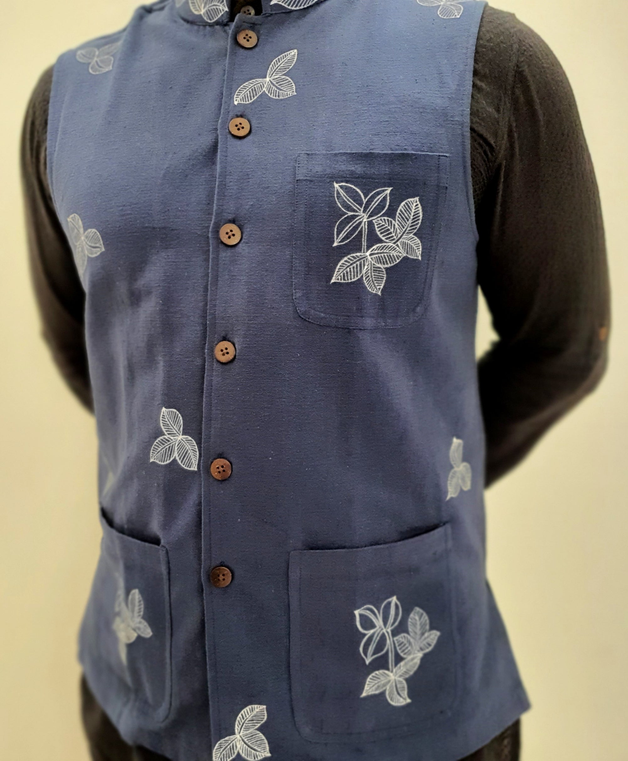 The Silver Leaf Cotton Nehru Jacket
