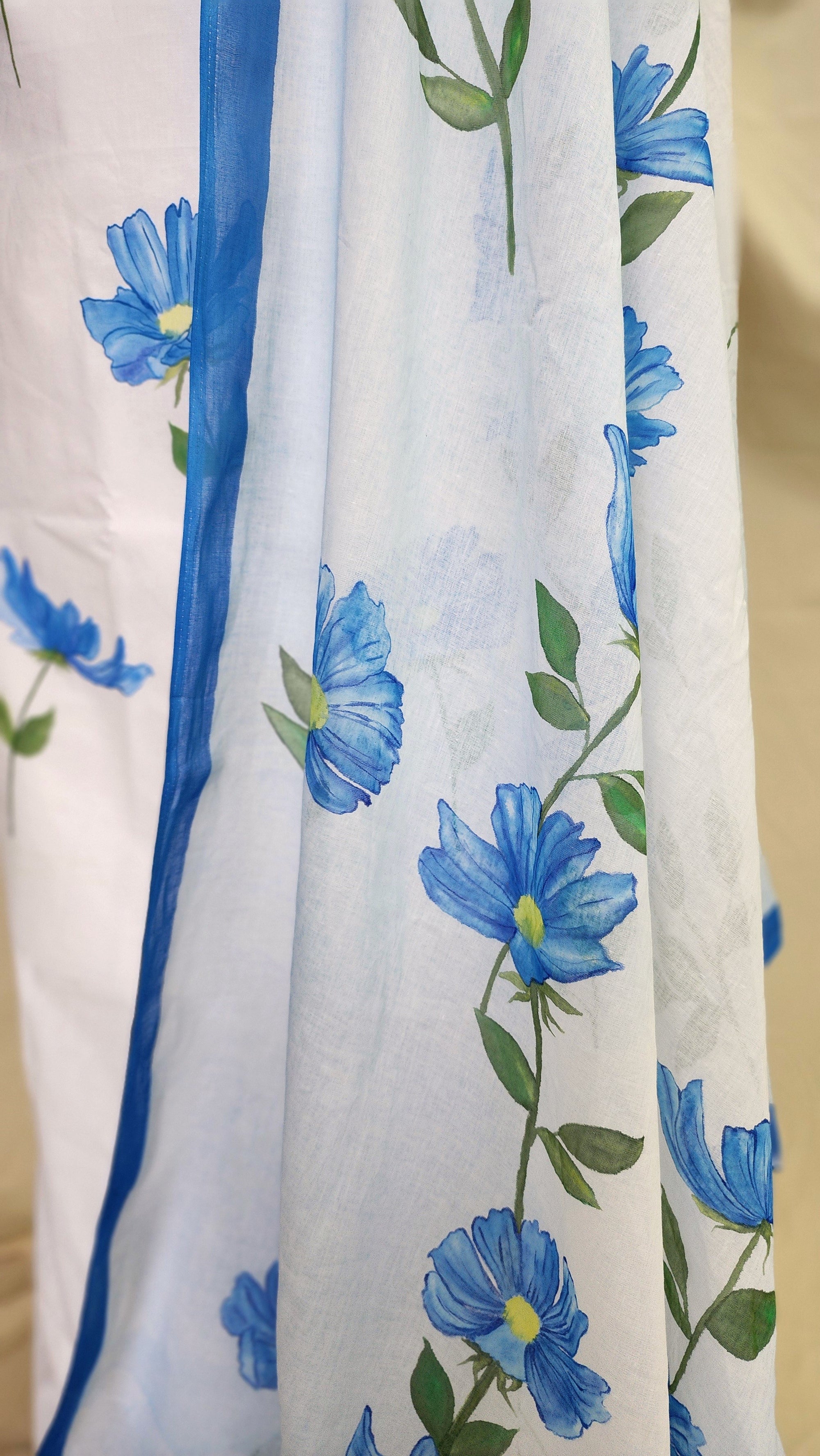 Blue Daisy Hand-Painted Suit Set