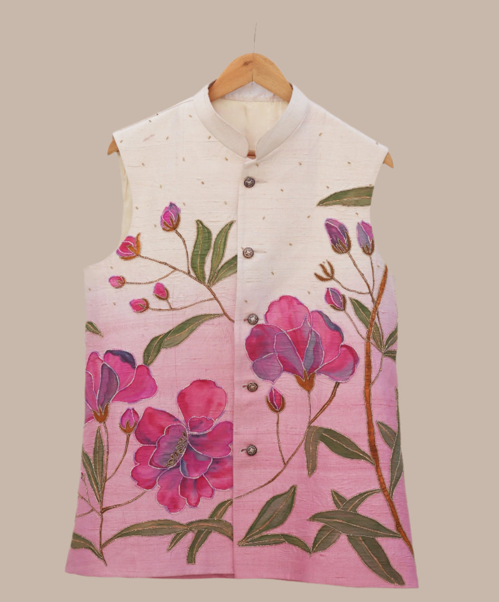 Floral-patterned fabric on a white background