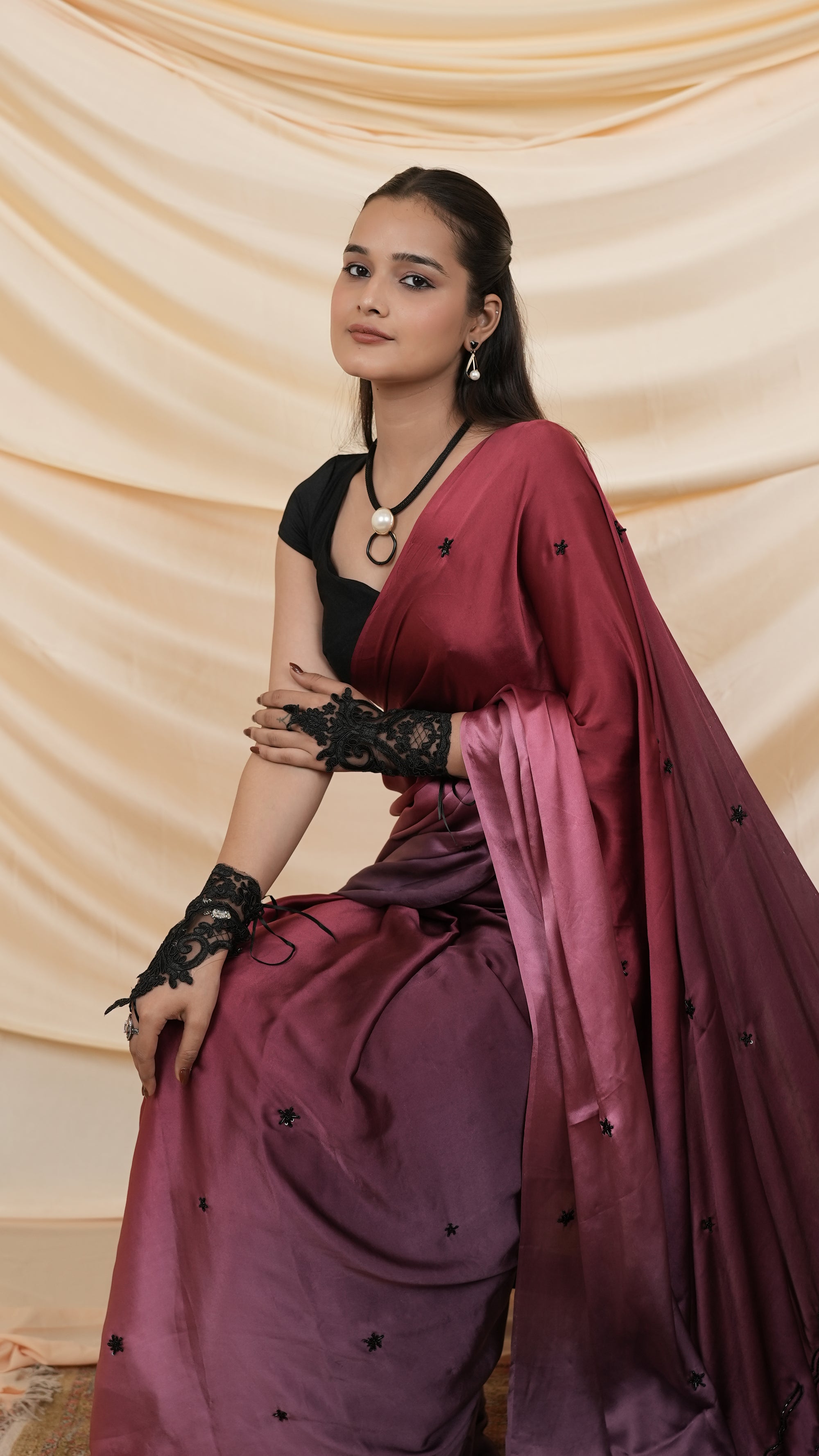 The Regal Noir Sari