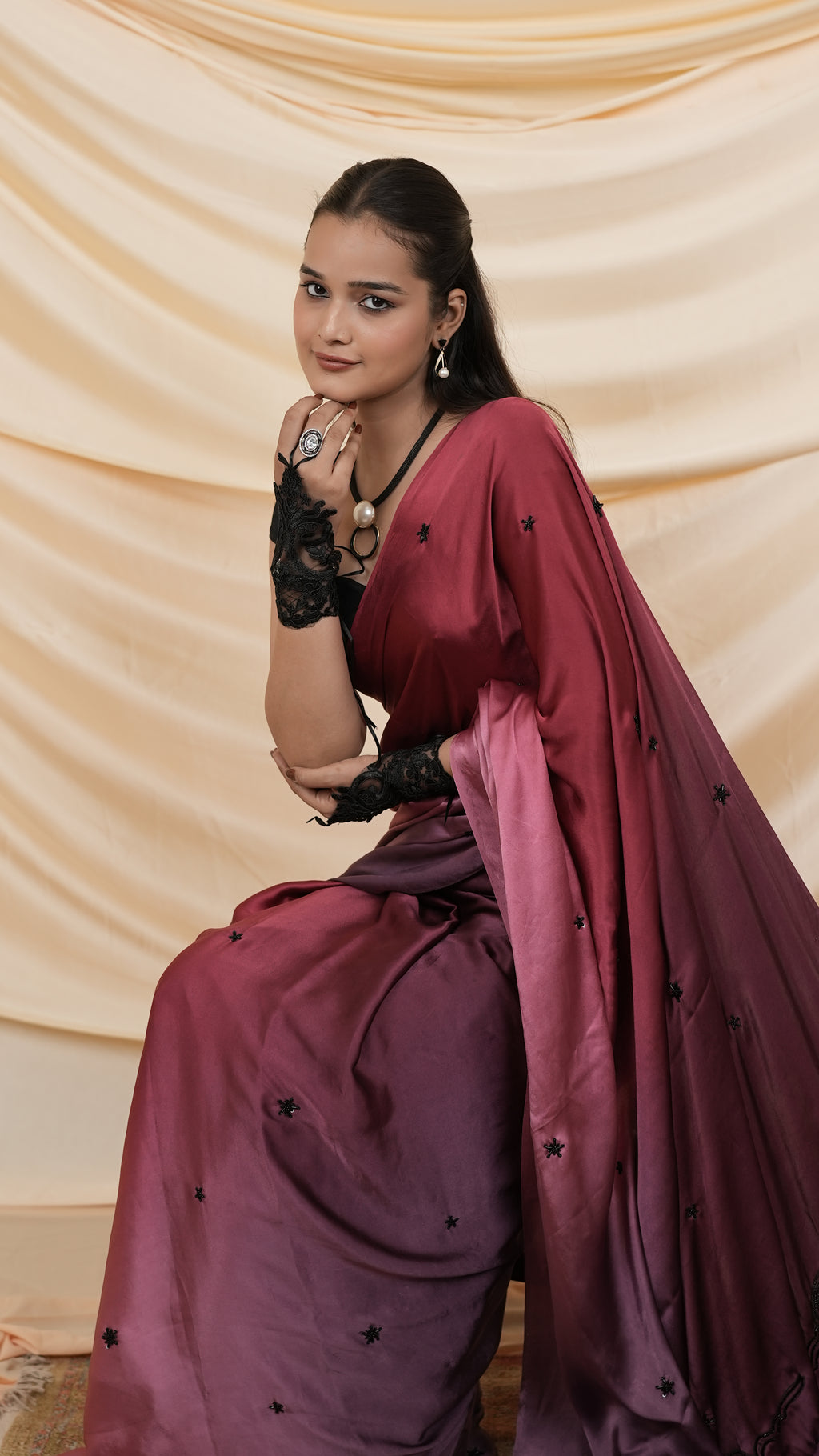 The Regal Noir Sari