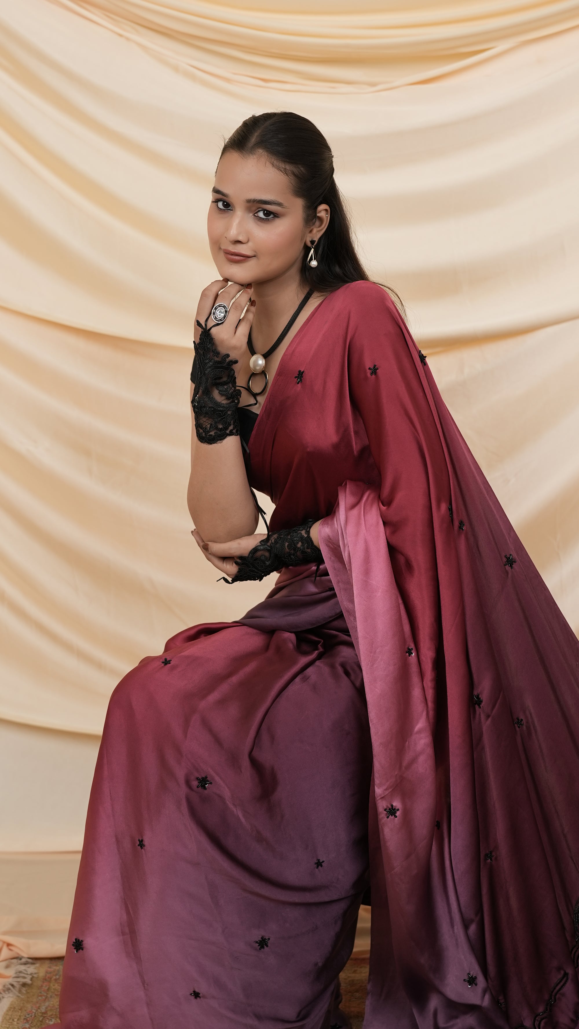 The Regal Noir Sari