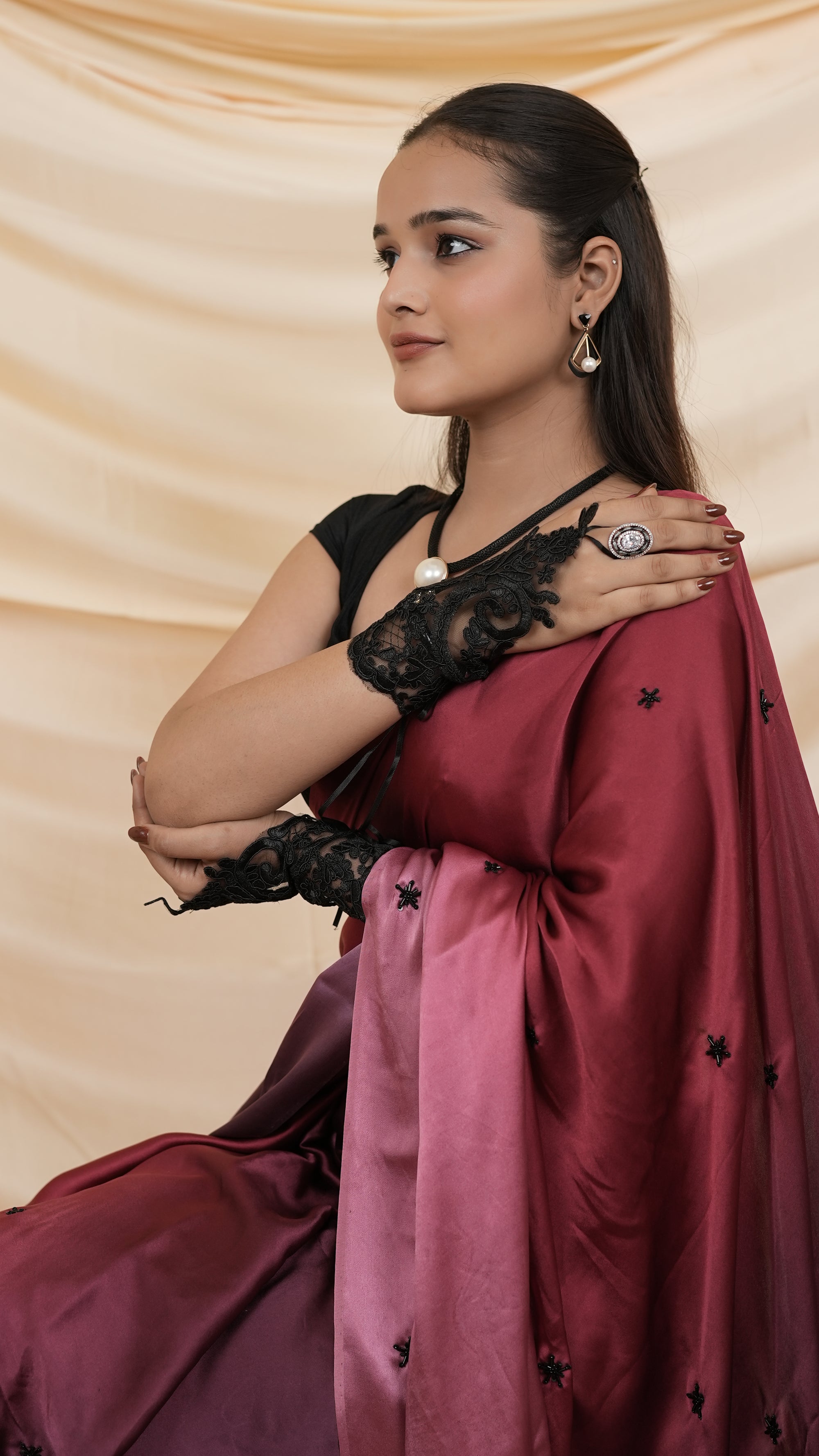 The Regal Noir Sari